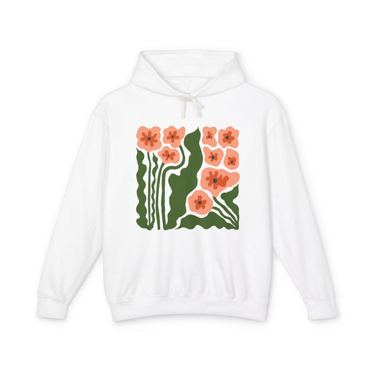 Retro Wildflower Garden Lightweight Women's Hooded Sweatshirt
