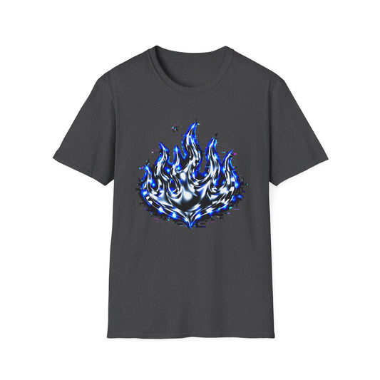 Blue Digital Flame Graphic Women's Tee