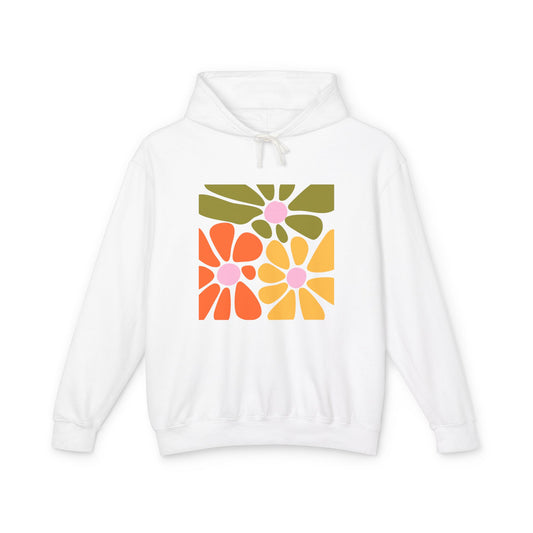 Retro Floral Mosaic Lightweight Women's Hooded Sweatshirt