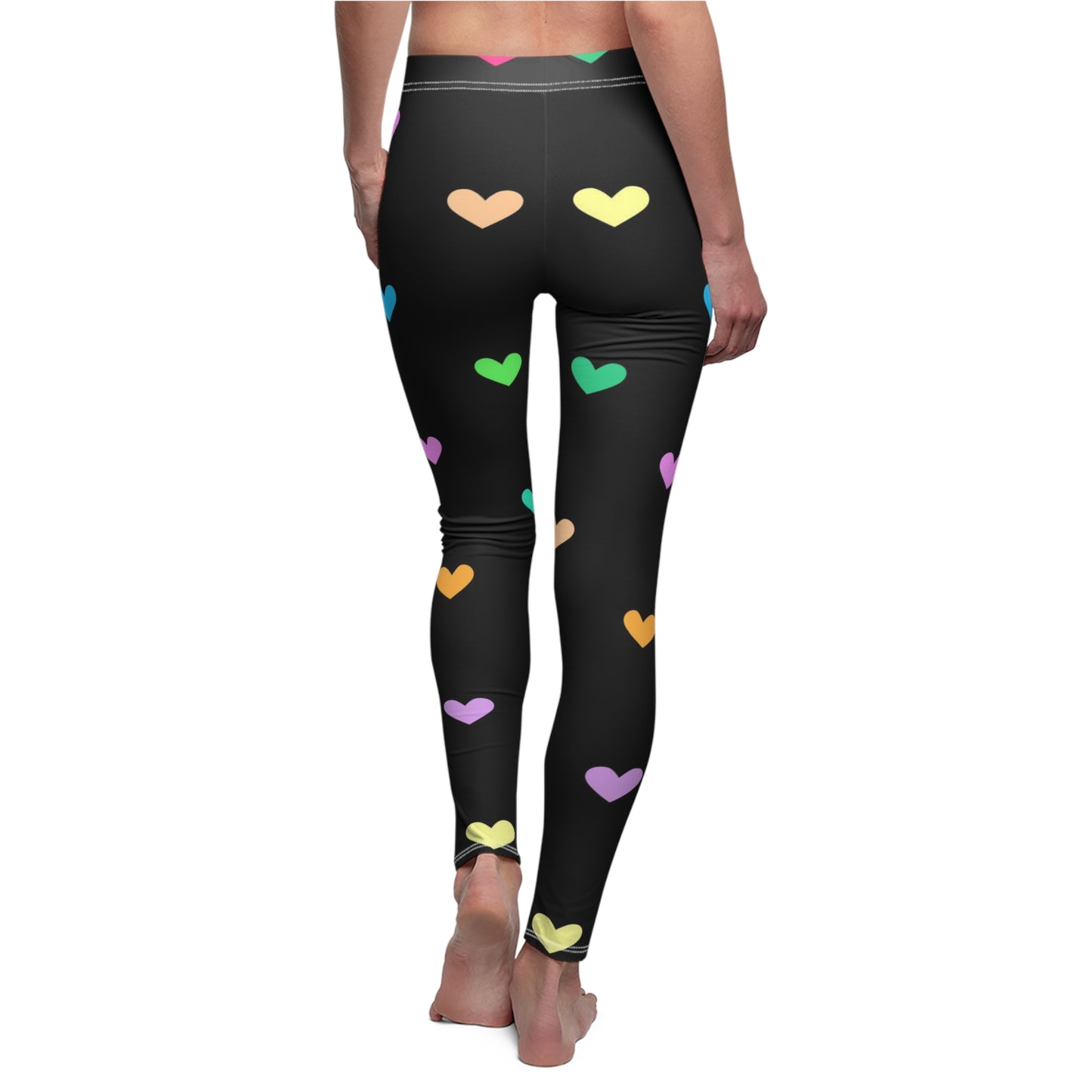 Black Heart Pattern Women's Casual Leggings