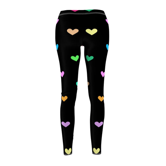 Black Heart Pattern Women's Casual Leggings