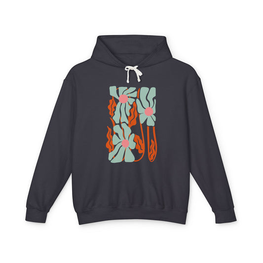 Botanical Abstract Floral Lightweight Women's Hooded Sweatshirt