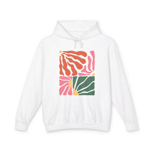 Abstract Geometric Color Block Lightweight Women's Hooded Sweatshirt