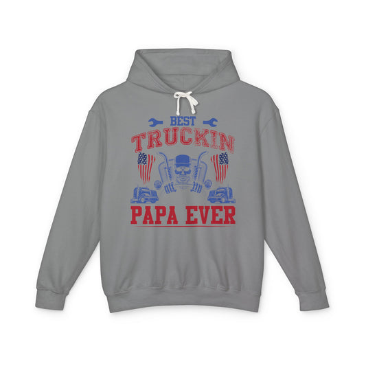 Best Truckin Papa Ever Lightweight Hooded Sweatshirt