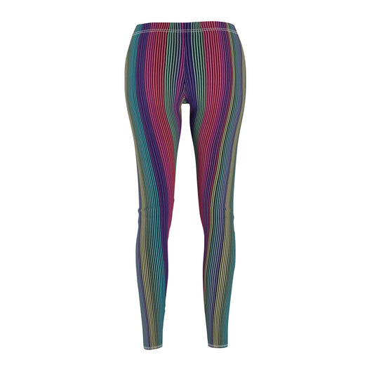 Vertical Striped Rainbow Women's Casual Leggings