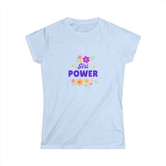 Floral Girl Power Typography Women's Tee