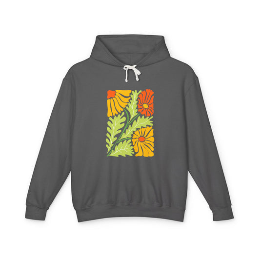 Colorful Floral Garden Lightweight Women's Hooded Sweatshirt