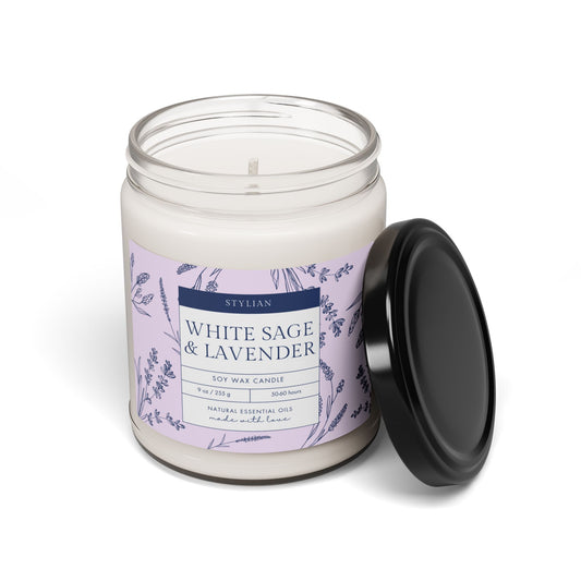 White Sage & Lavender Soy Candle 9oz