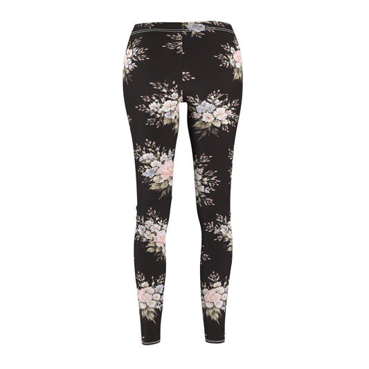 Floral Vintage Black Women's Casual Leggings