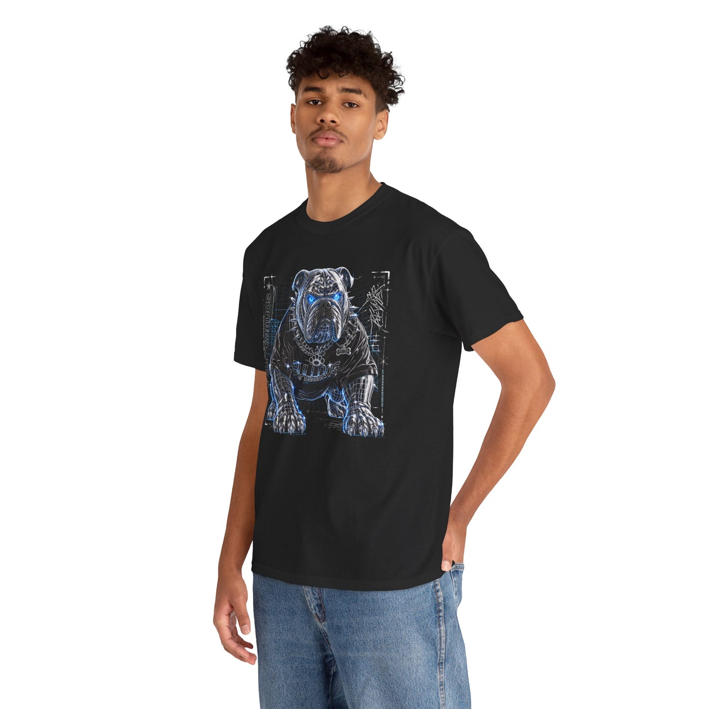 Wire Frame Bulldog Cyberpunk Men's Tee