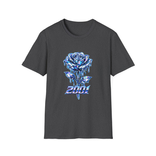 2001 Blue Chrome Cyberpunk Rose Women's T-Shirt