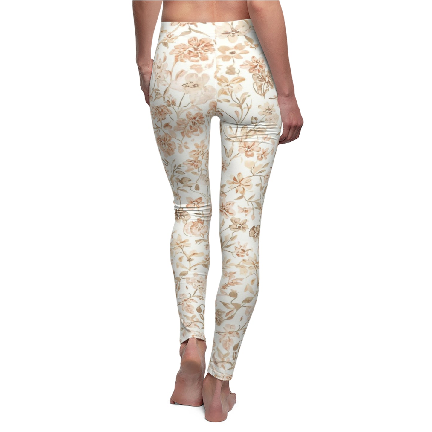 Floral Cream Toned Women's Leggings