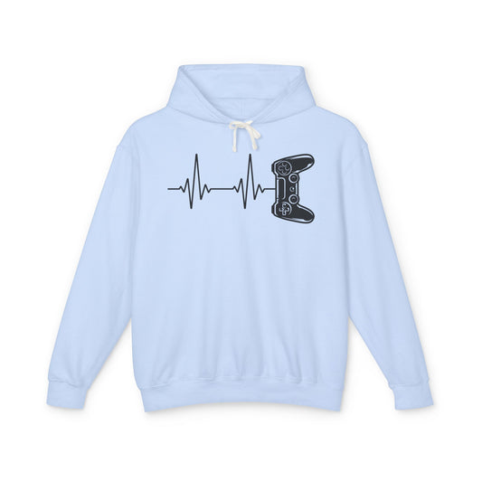Video Game Controller ECG Lightweight Hooded Sweatshirt