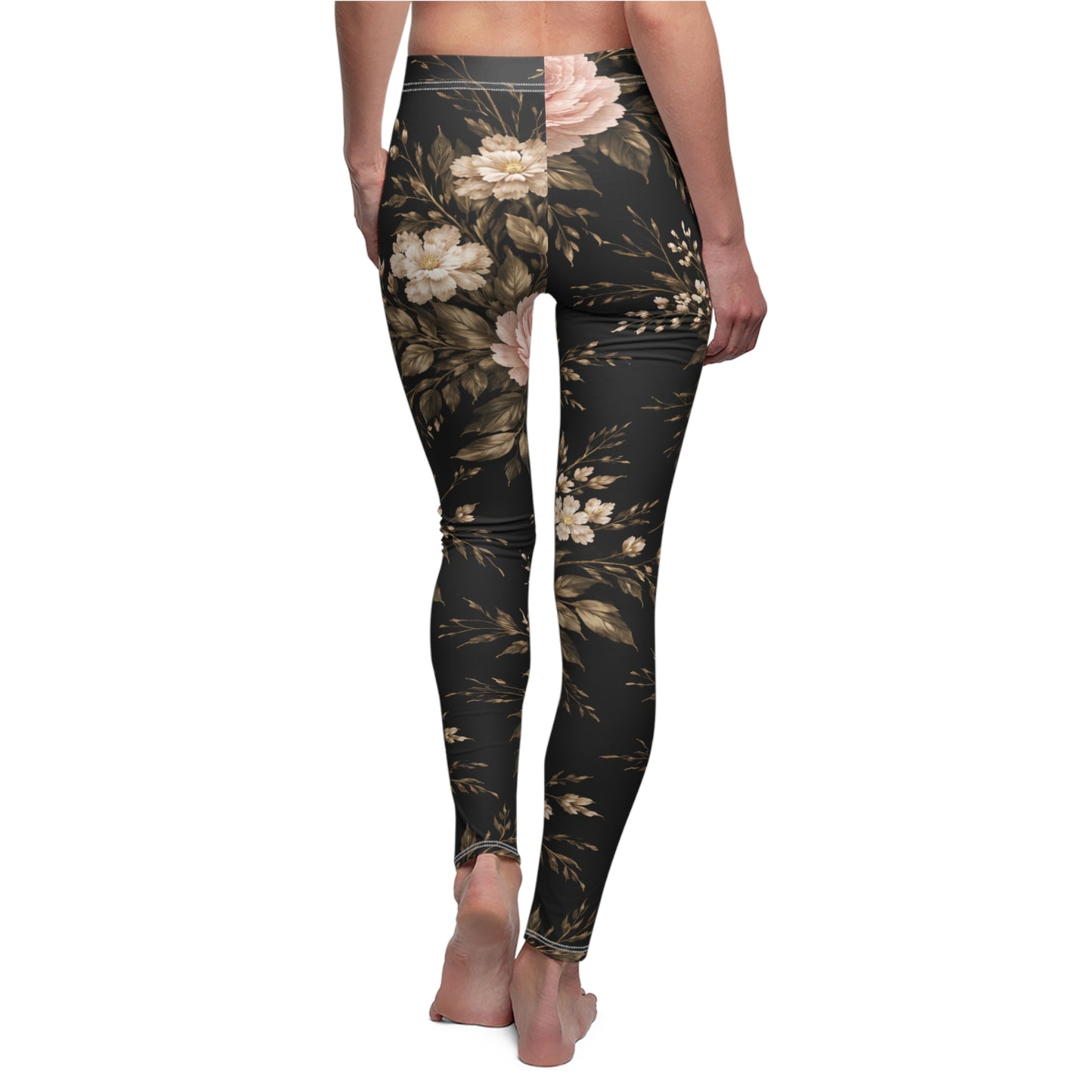 Floral Vintage Rose Women's Casual Leggings