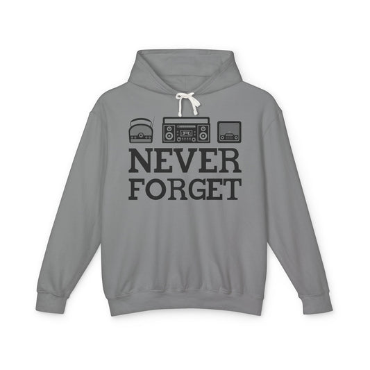 Retro Tech 'Never Forget' Lightweight Hooded Sweatshirt