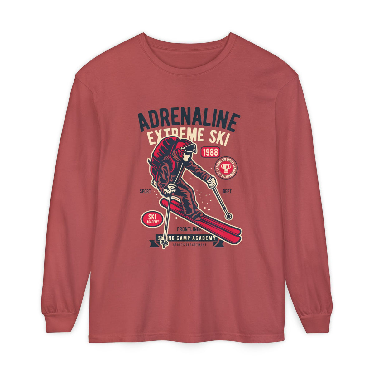 Adrenaline Extreme Ski Garment-Dyed Long Sleeve T-Shirt