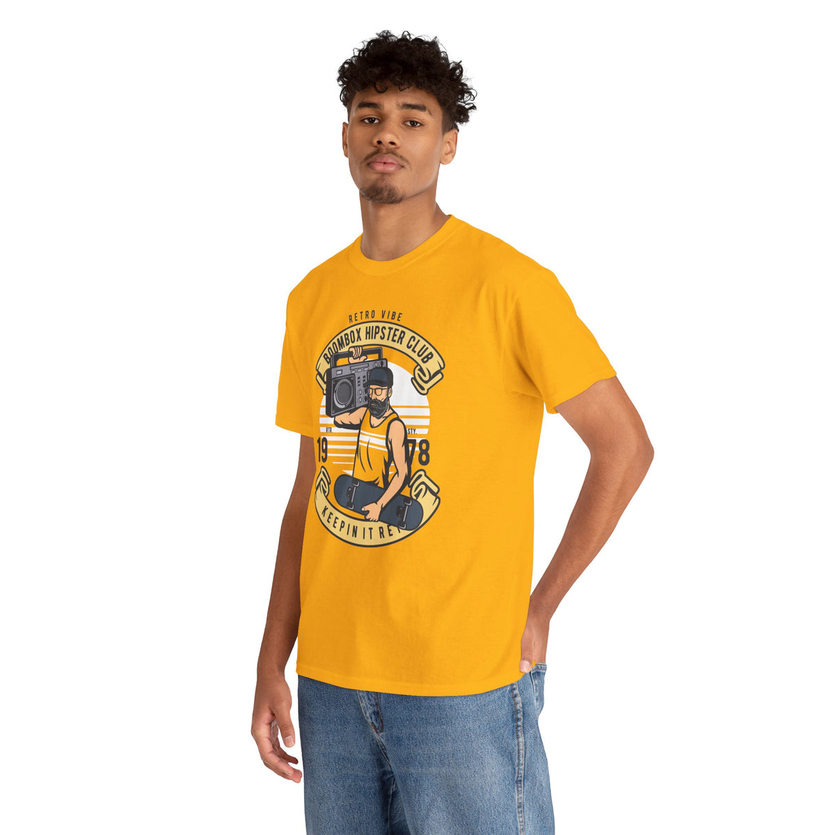 Retro Vibe Hipster Boombox Club T-Shirt