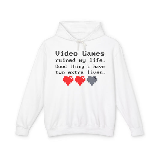 Video Games Ruined My Life Lightweight Women's Hooded Sweatshirt
