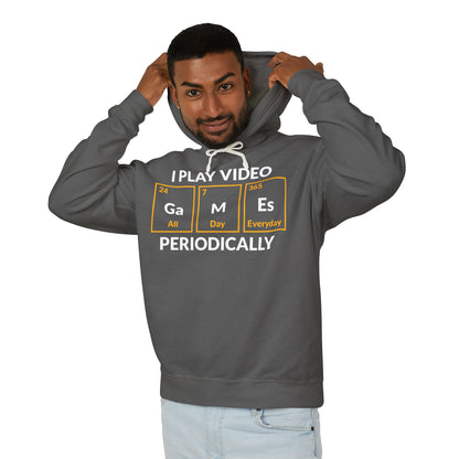 “I Play Video Games Periodically” Lightweight Hooded Sweatshirt