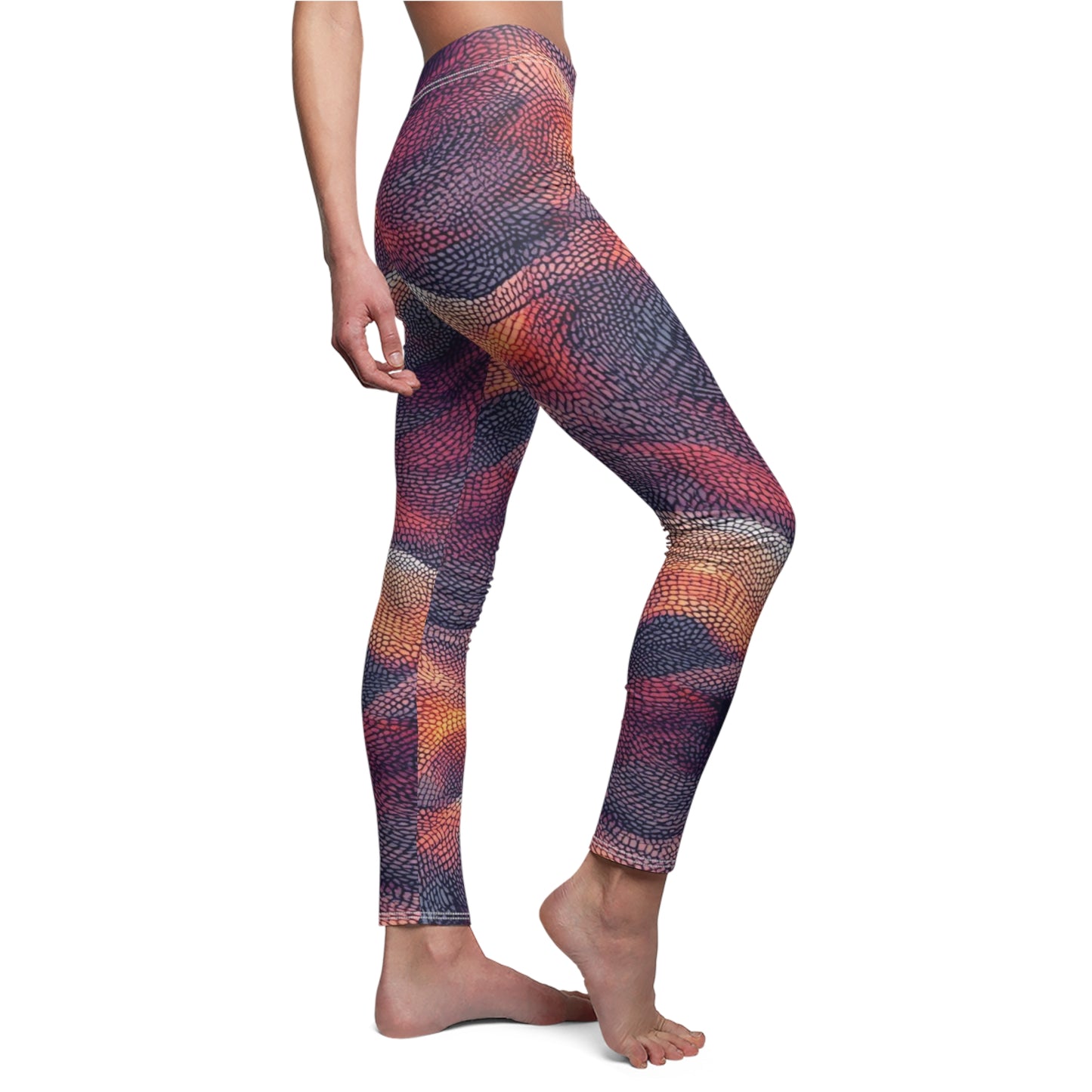 Abstract Sunset Waves Women's Casual Leggings