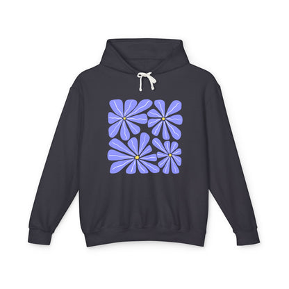 Lavender Daisy Graphic Lightweight Women's Hooded Sweatshirt