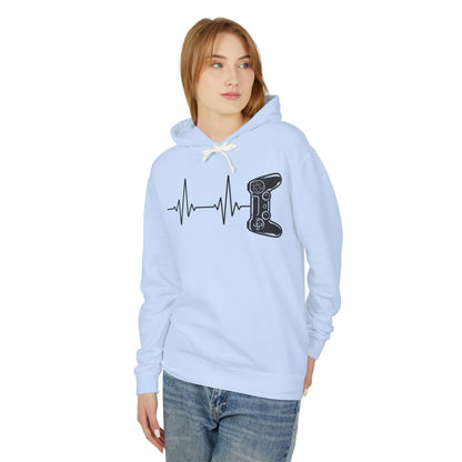 Video Game Controller ECG Lightweight Hooded Sweatshirt