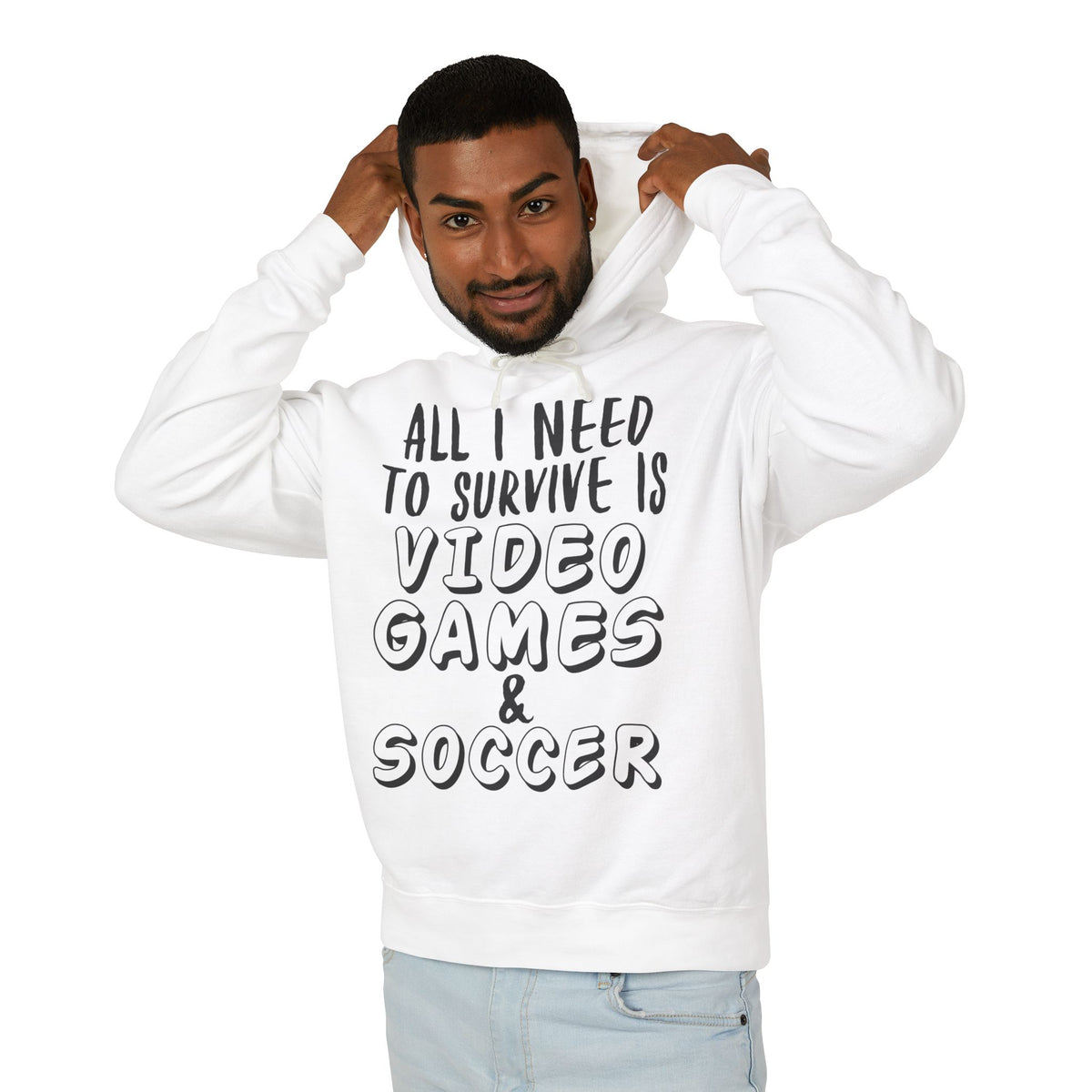 "All I Need To Survive" Casual Gamer Hooded Sweatshirt