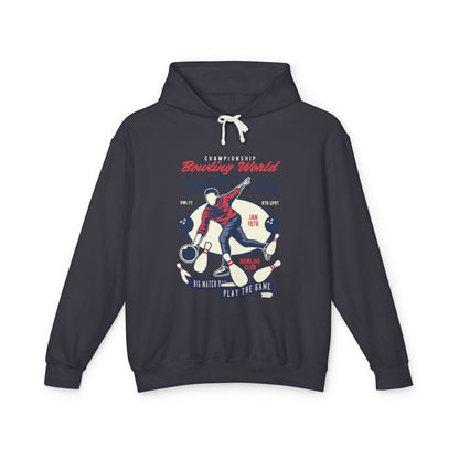 Retro Bowling Alley Graphic Lightweight Hooded Sweatshirt