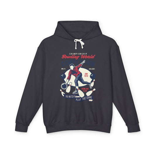Retro Bowling Alley Graphic Lightweight Hooded Sweatshirt