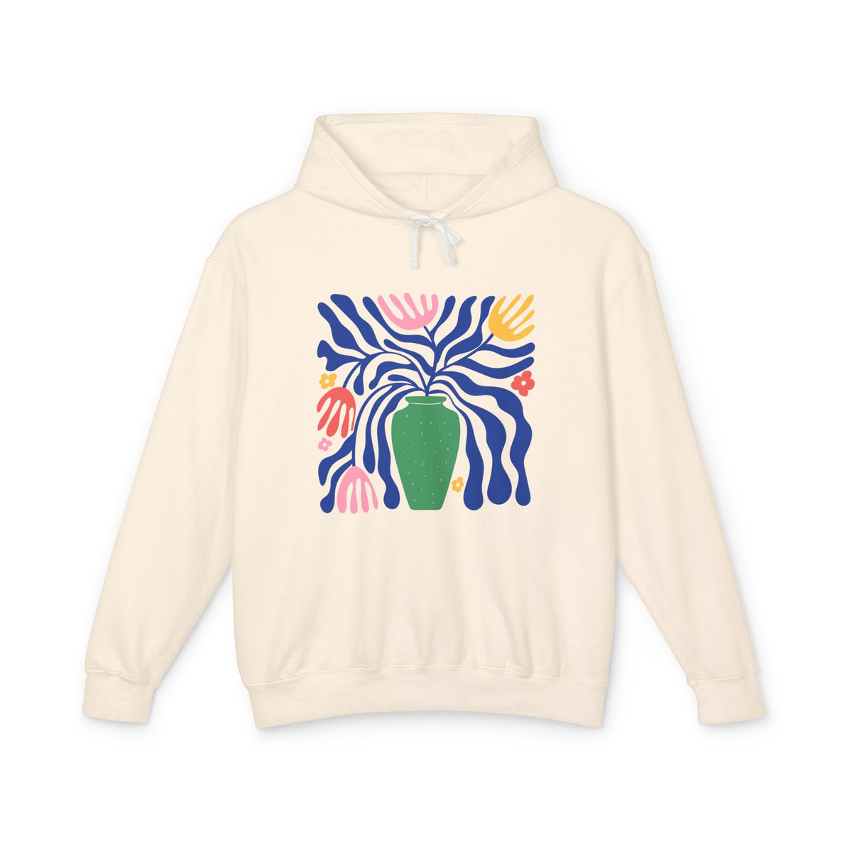 Colorful Folk Art Botanical Lightweight Women's Hooded Sweatshirt