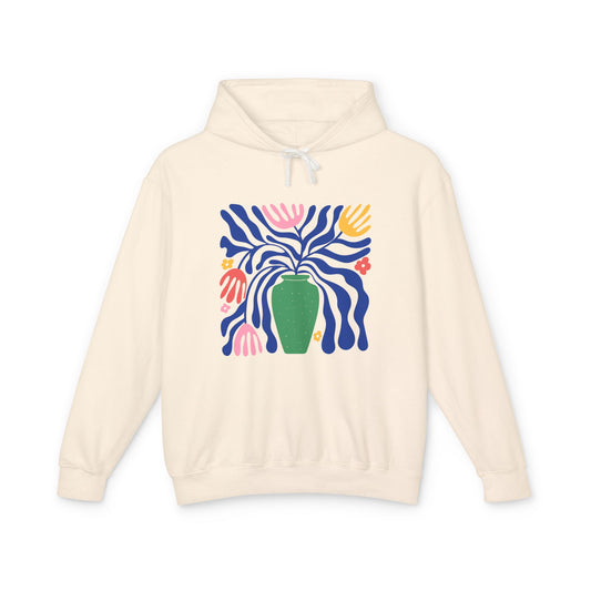 Colorful Folk Art Botanical Lightweight Women's Hooded Sweatshirt