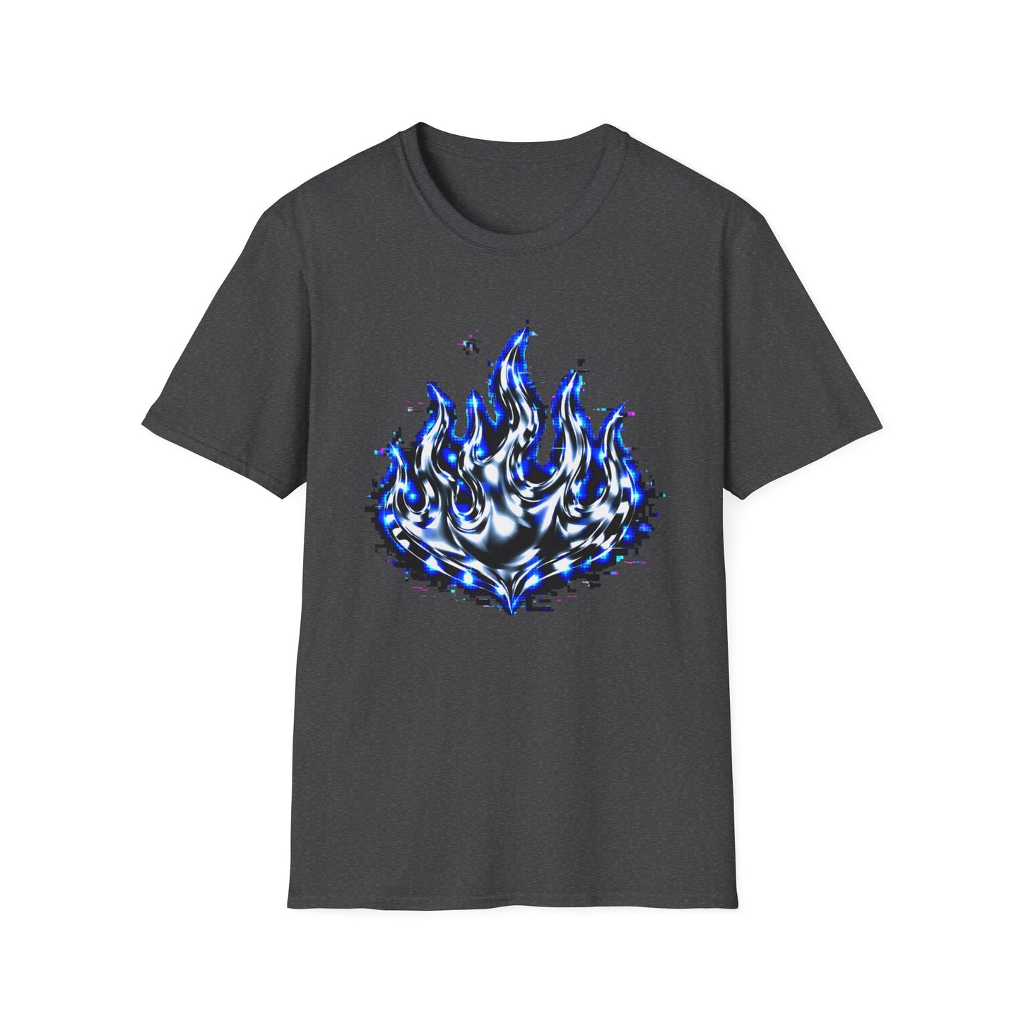 Blue Digital Flame Graphic Women's Tee