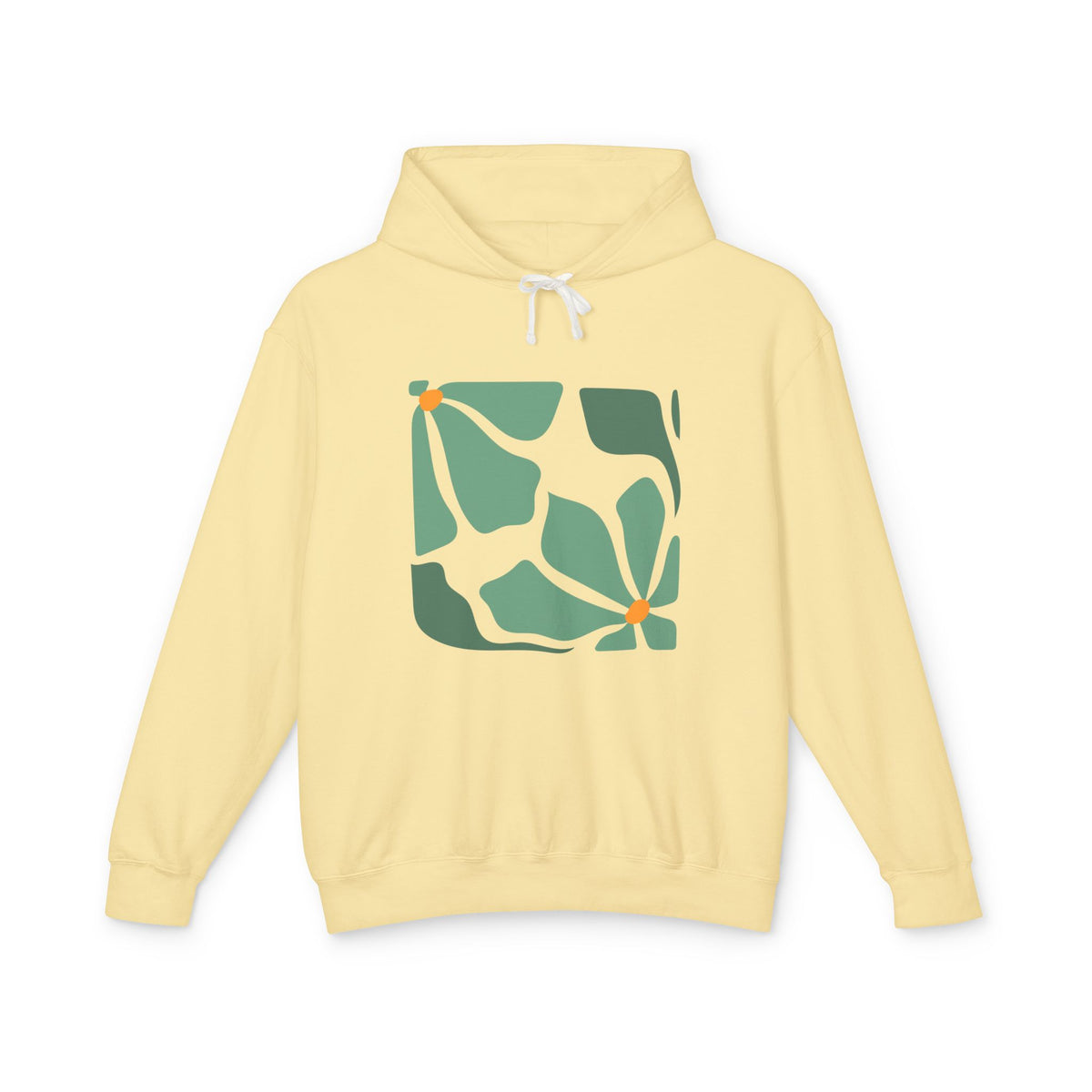 Abstract Botanical Floral Lightweight Women's Hooded Sweatshirt