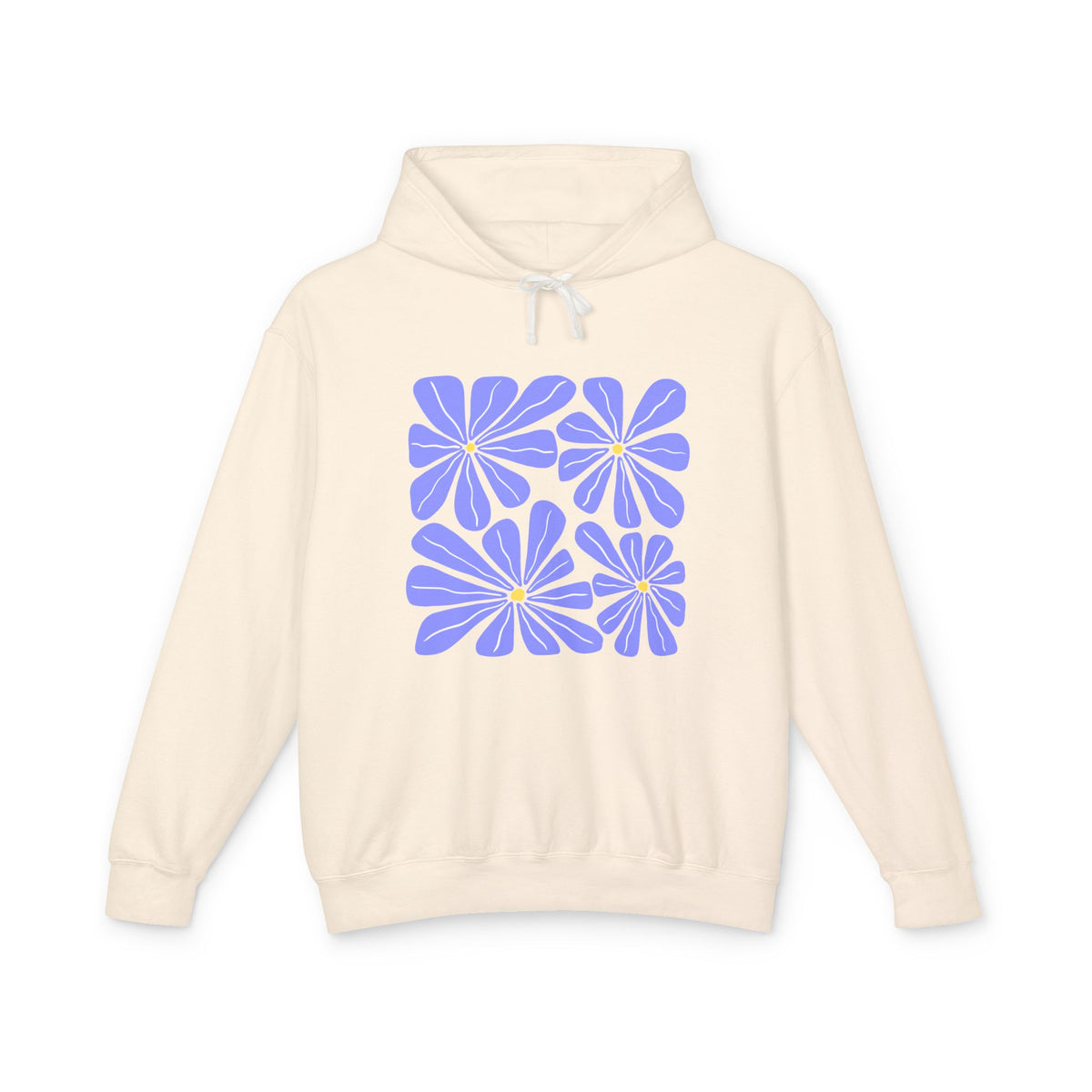 Lavender Daisy Graphic Lightweight Women's Hooded Sweatshirt