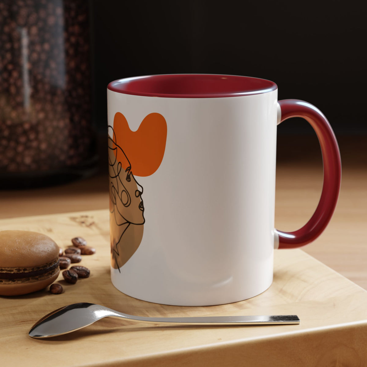 Abstract Line Art Woman Accent 110z Mug