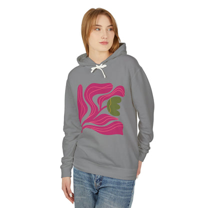 Abstract Pink Tulip Graphic Lightweight Women's Hooded Sweatshirt