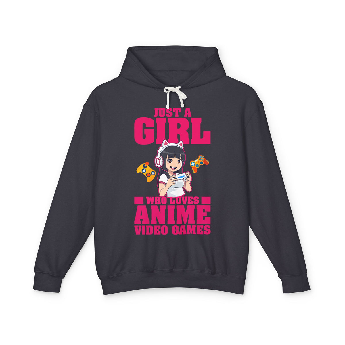 "Just A Girl Who Loves Anime & Video Games" Lightweight Women's Hooded Sweatshirt