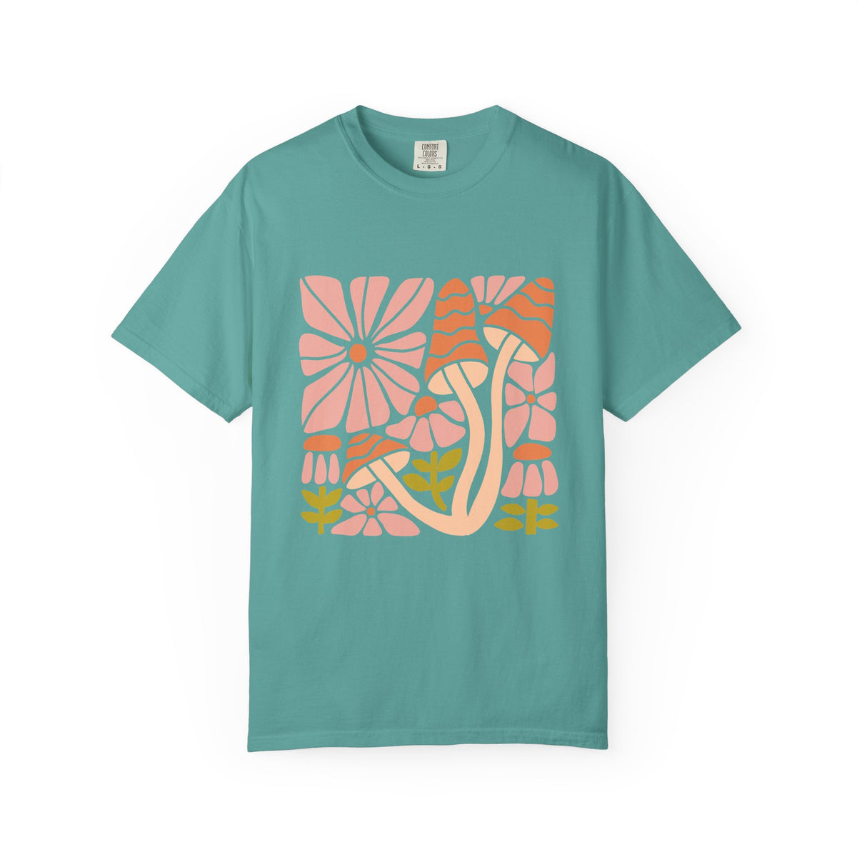 Floral Retro Waves Garment-Dyed Women's T-Shirt