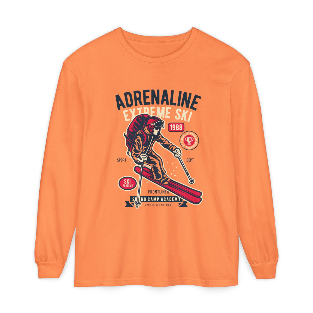 Adrenaline Extreme Ski Garment-Dyed Long Sleeve T-Shirt