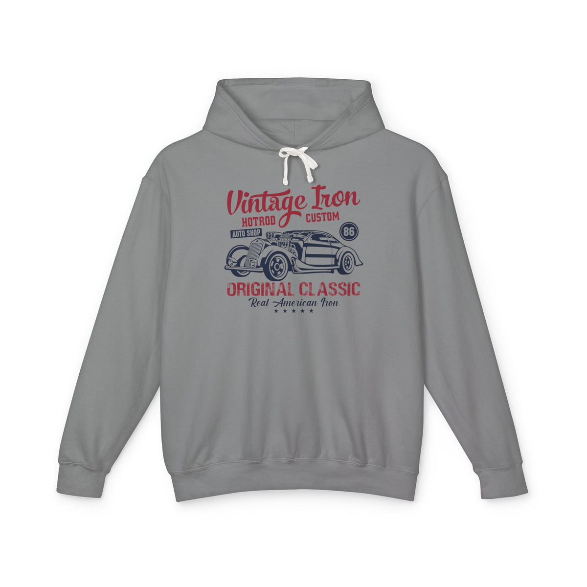 Vintage Iron Hotrod Custom Original Classic Lightweight Hooded Sweatshirt