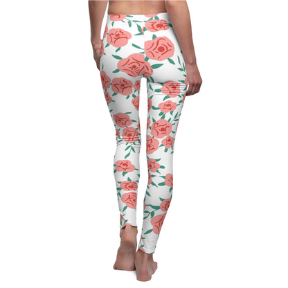 Floral Rose Print Women's Casual Leggings