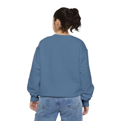 Floral Retro Block Print Garment-Dyed Women's Sweatshirt