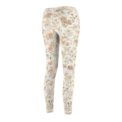 Floral Cream Toned Women's Leggings