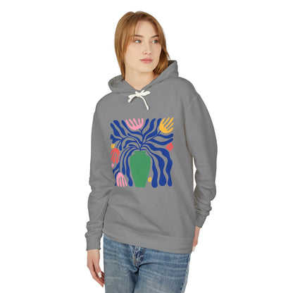 Colorful Folk Art Botanical Lightweight Women's Hooded Sweatshirt