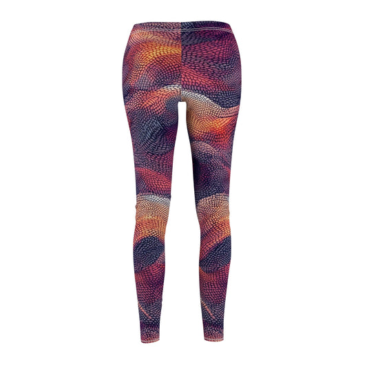 Abstract Sunset Waves Women's Casual Leggings