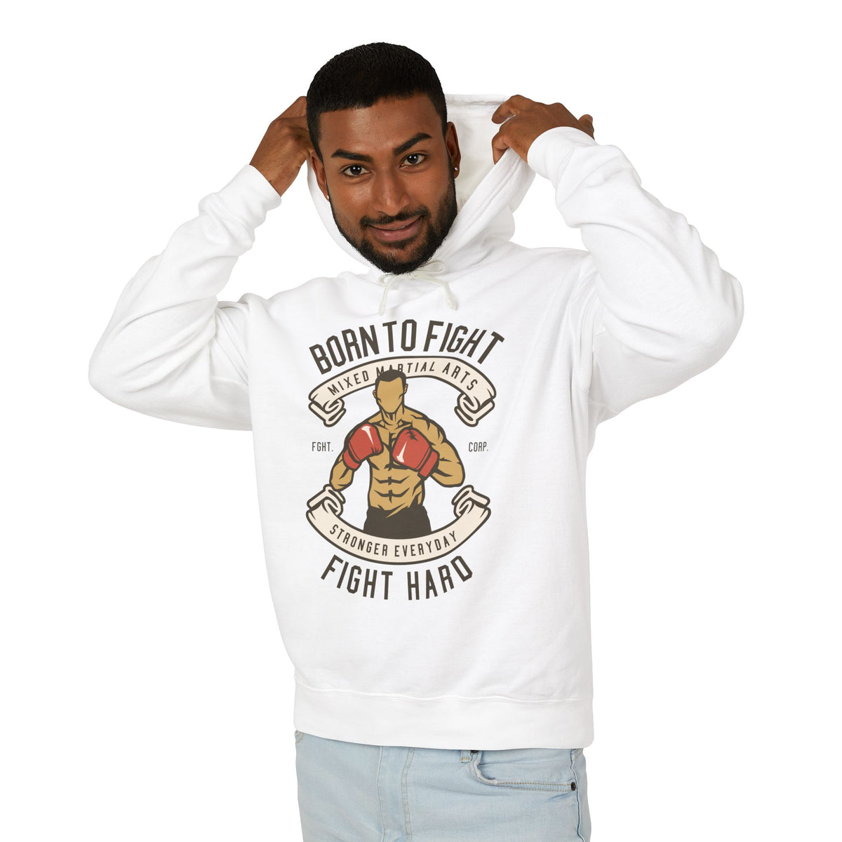 "Born to Fight" Lightweight Hooded Sweatshirt