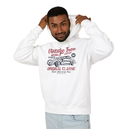 Vintage Iron Hotrod Custom Original Classic Lightweight Hooded Sweatshirt