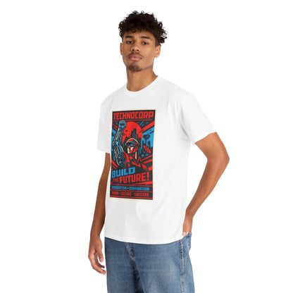 Cyberpunk TechnoCorp 'Build the Future' Men's T‑Shirt