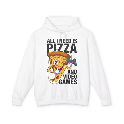 "All I Need Is Pizza And Video Games" Graphic Hooded Sweatshirt