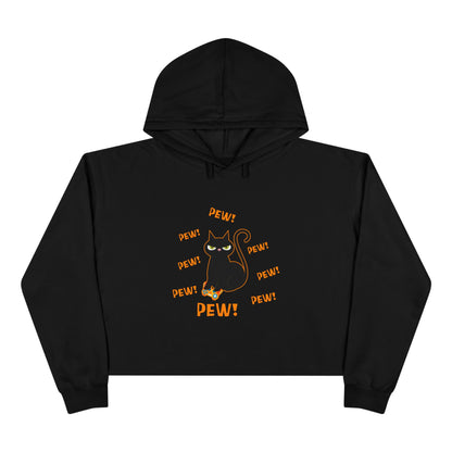 Pew! Cat Crop Hoodie